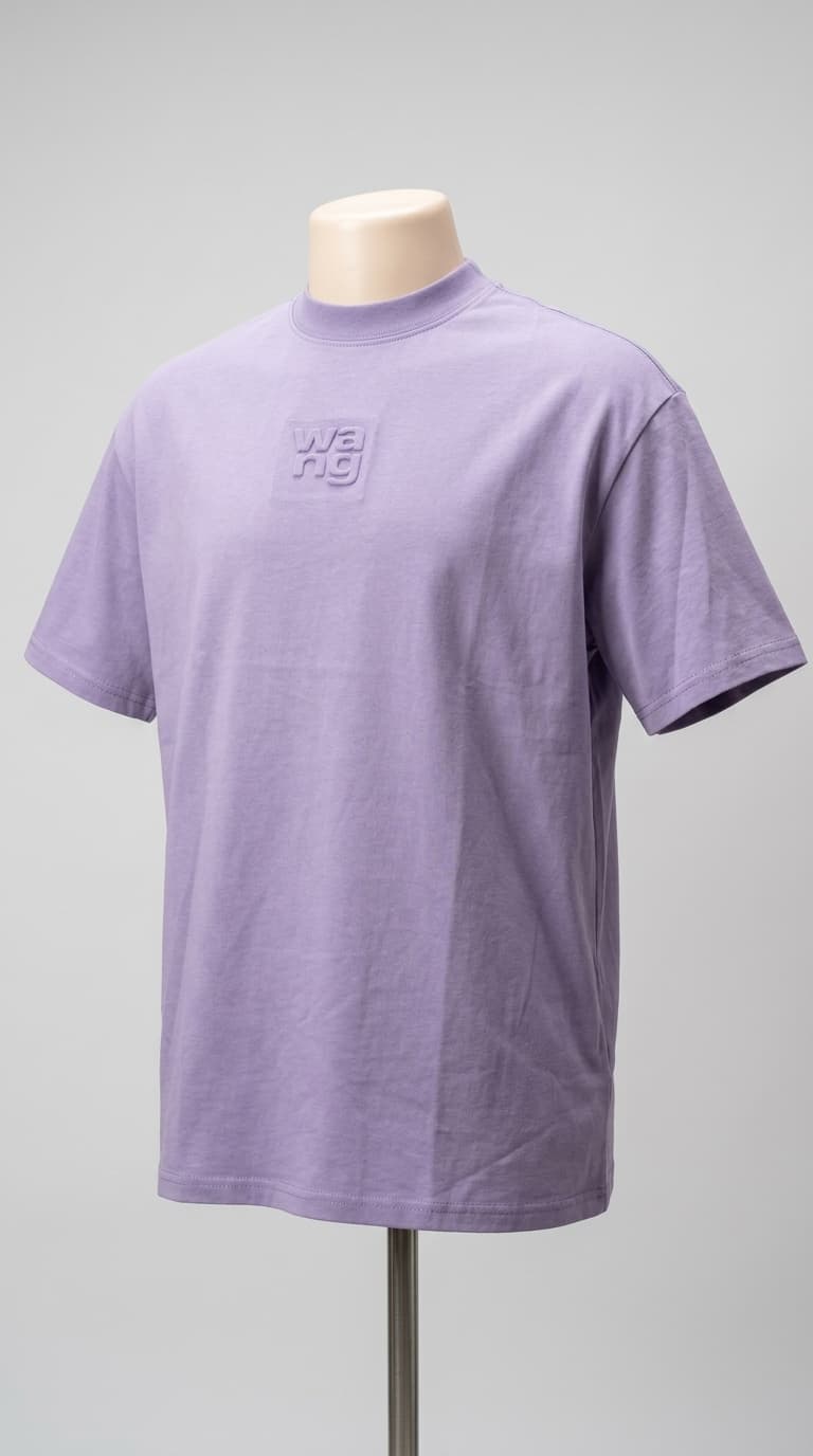 Signature Embossed Lavender Cotton Tee