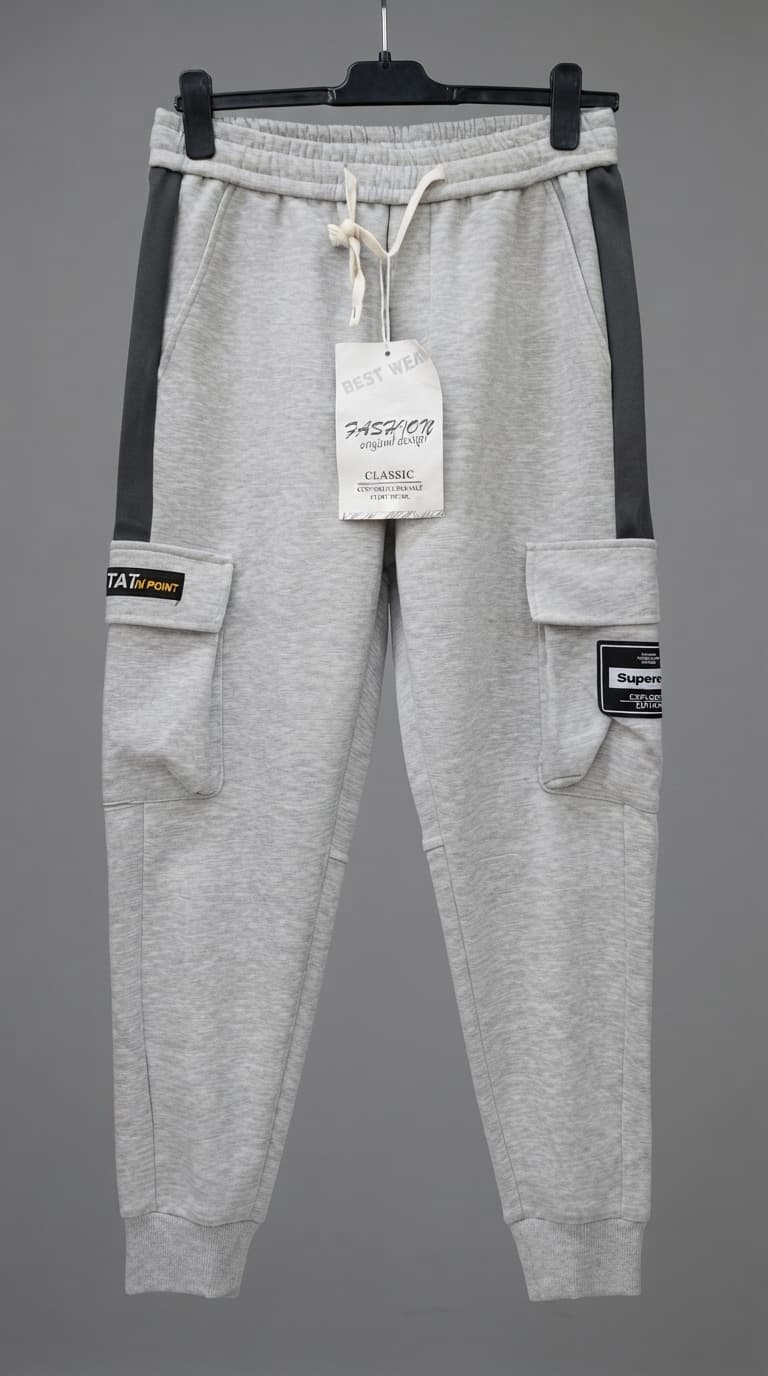 Grey Cargo Sweatpants