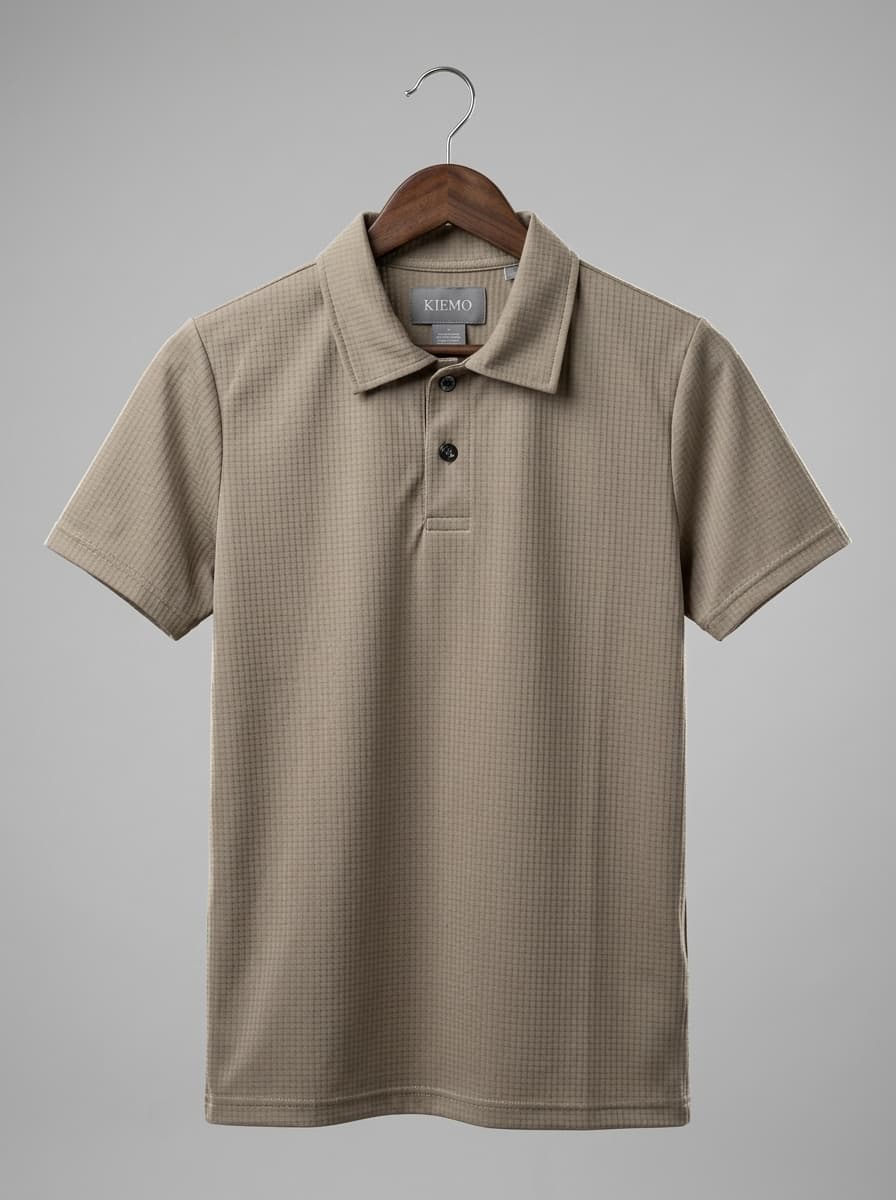 Textured Toffee Polo